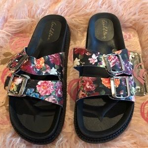 Flower Slide On Sandals- Very Cute!!!